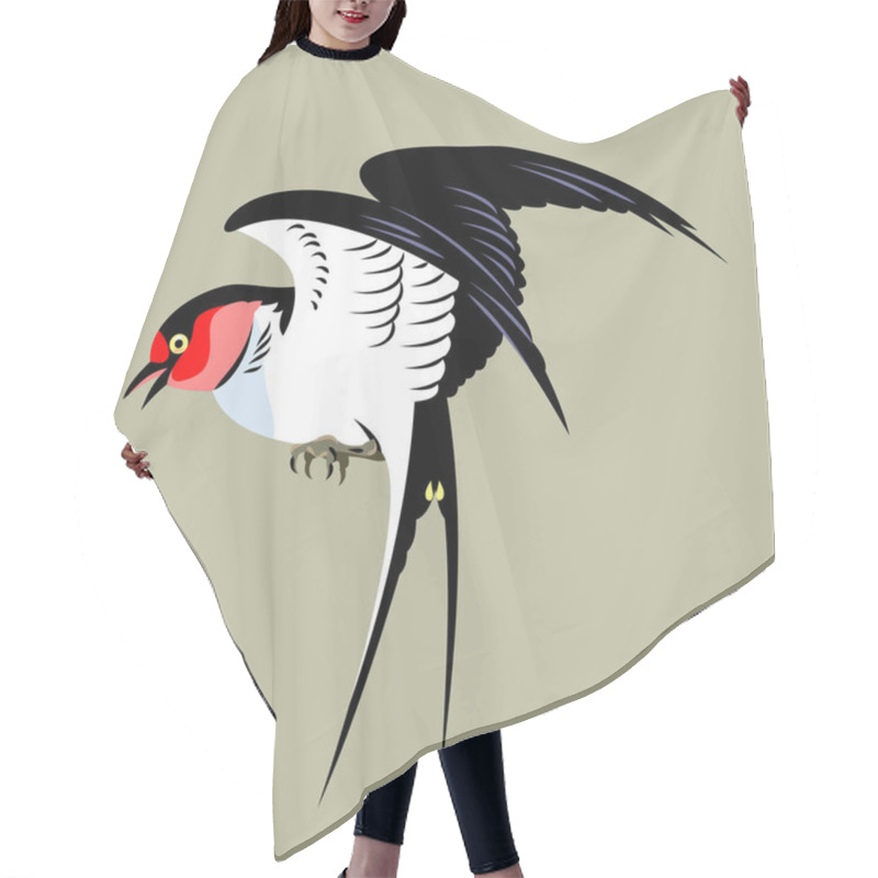 Personality  Portrait Of A Flying Swallow Hair Cutting Cape