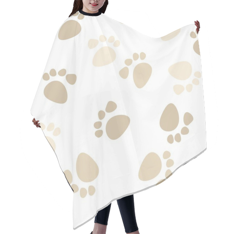 Personality  Seamless Footprint Pattern Hair Cutting Cape