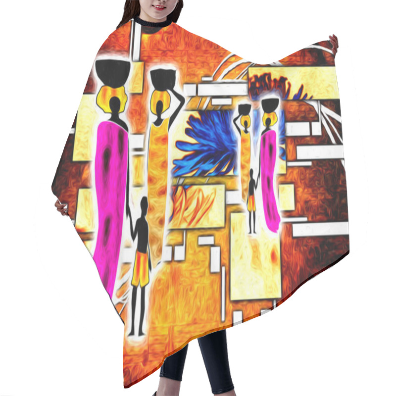 Personality  African Motive Art Hair Cutting Cape