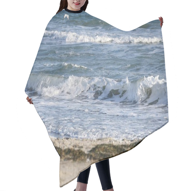 Personality  Waves At The Beach With Algae Hair Cutting Cape