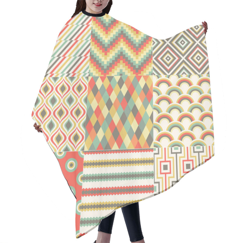 Personality  Repeated Abstract Geometric Pattern Design Hair Cutting Cape