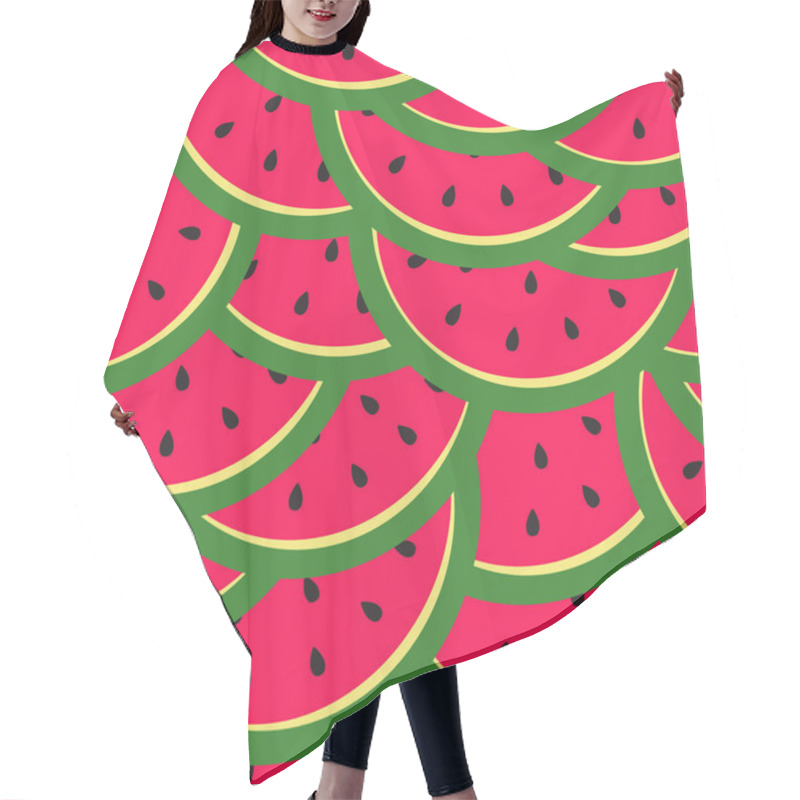 Personality  Bright Seamless Pattern With Slices Watermelon. Vector Illustration Hair Cutting Cape