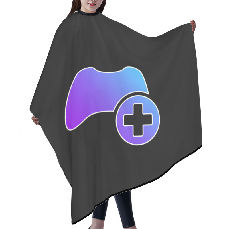 Personality  Add Control Interface Symbol Blue Gradient Vector Icon Hair Cutting Cape