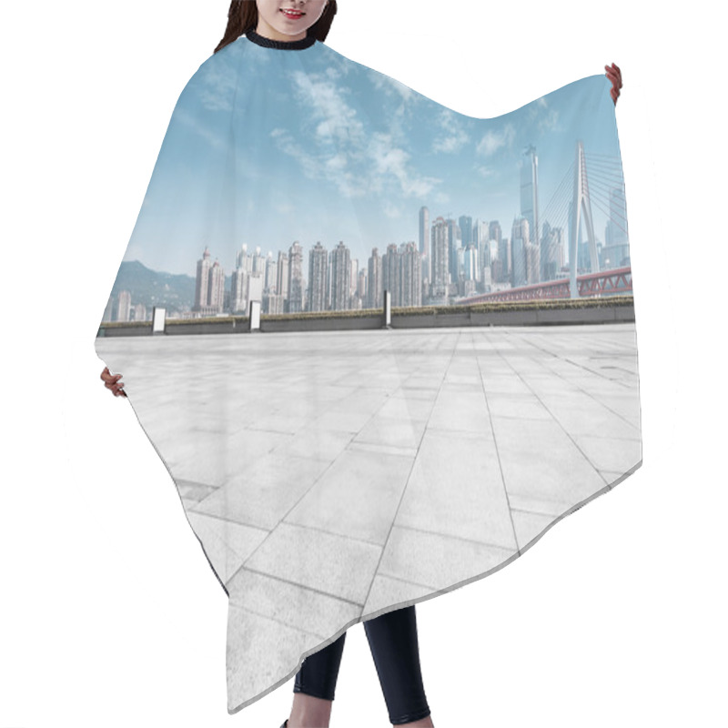 Personality  Modern Skyline And Empty Road Hair Cutting Cape