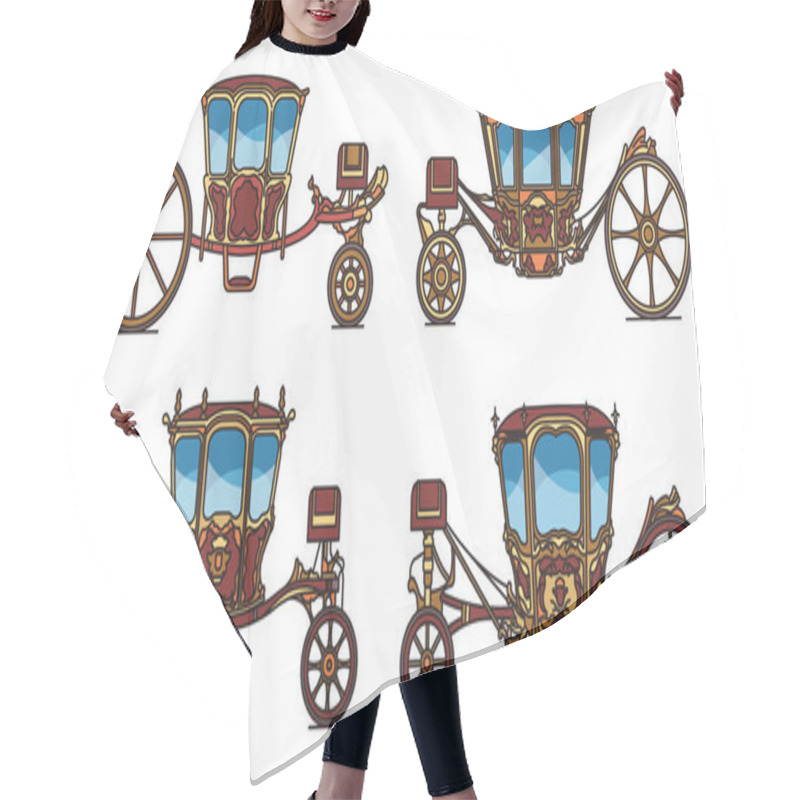 Personality  Wedding Carriage Set, Outline Retro Royal Chariot Hair Cutting Cape