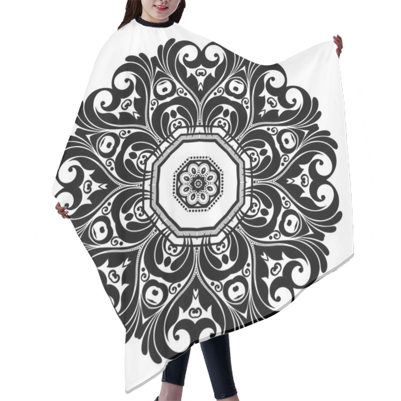 Personality  Beautiful Deco Black Mandala Hair Cutting Cape