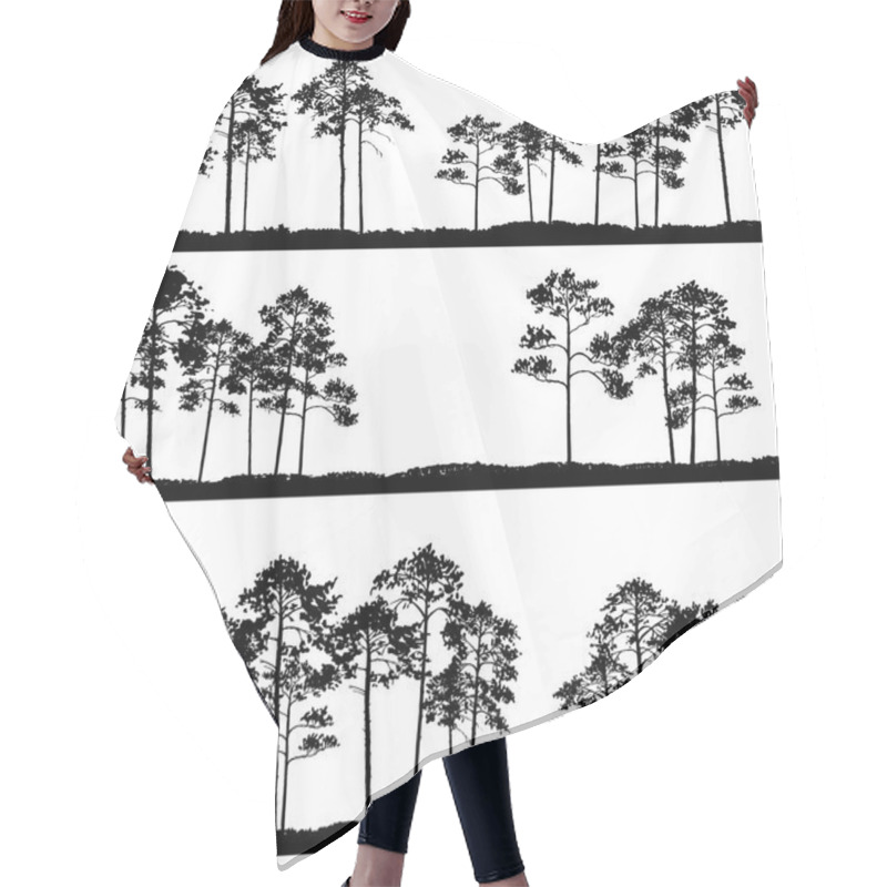 Personality  Vector Landscapes With Pine Trees Hair Cutting Cape