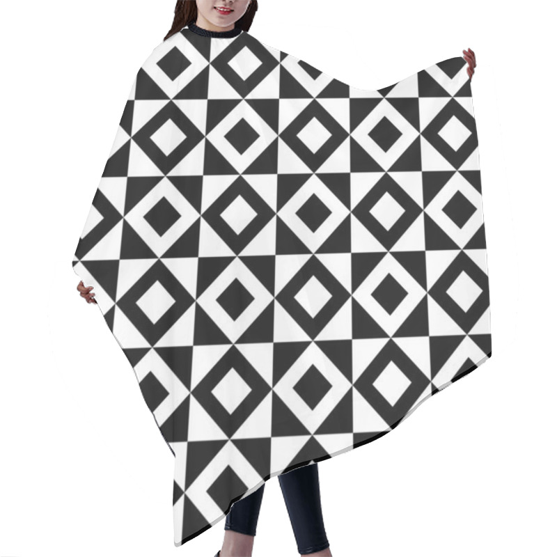 Personality  Seamless Squares Pattern Hair Cutting Cape