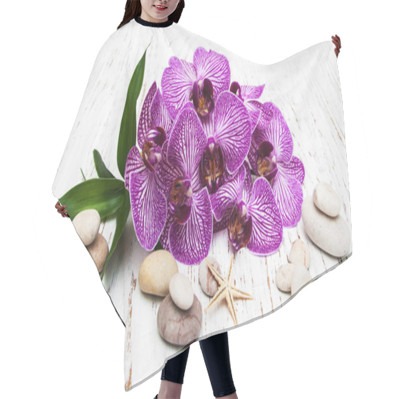 Personality  Orchids And Massage Stone Hair Cutting Cape