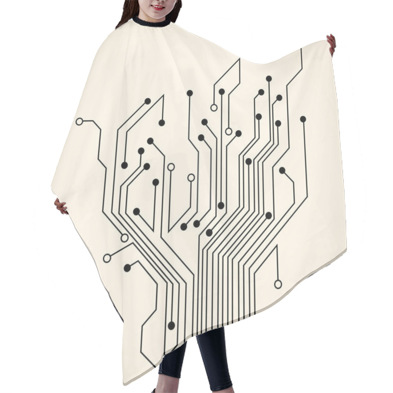 Personality  Abstract Circuit Tree Hair Cutting Cape