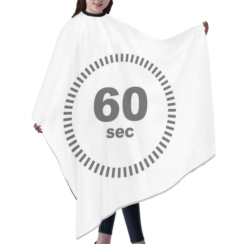 Personality  Timer 60 Sec Icon. Simple Design Hair Cutting Cape