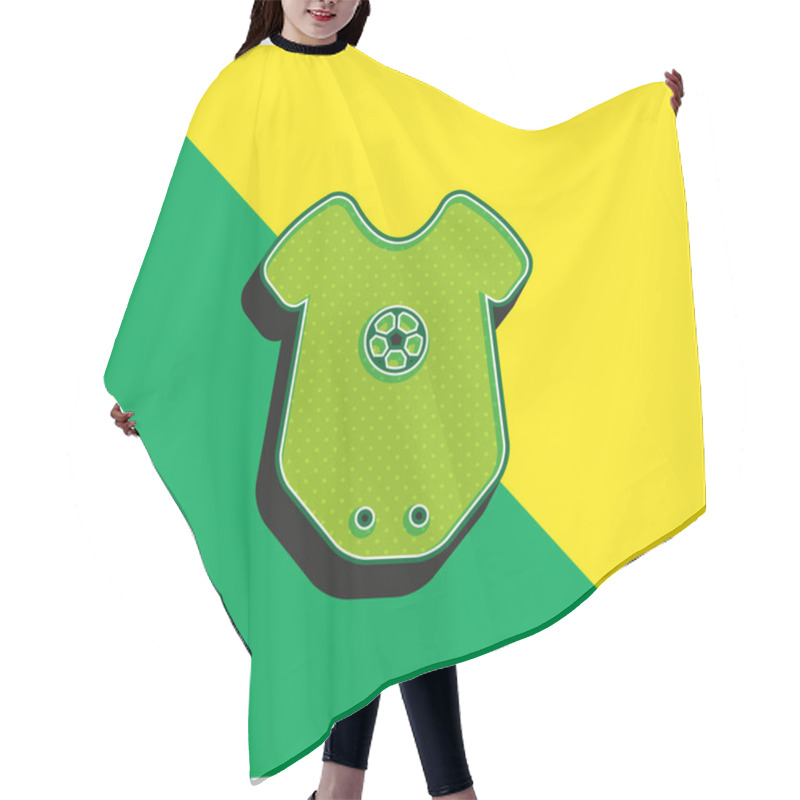 Personality  Baby Onesie Clothing With Star Design Green And Yellow Modern 3d Vector Icon Logo Hair Cutting Cape