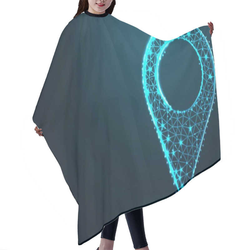 Personality  Map Point, Abstract 3d Polygonal Wireframe Airplane On Blue Night Sky With Dots And Stars. Illustration Or Background Hair Cutting Cape