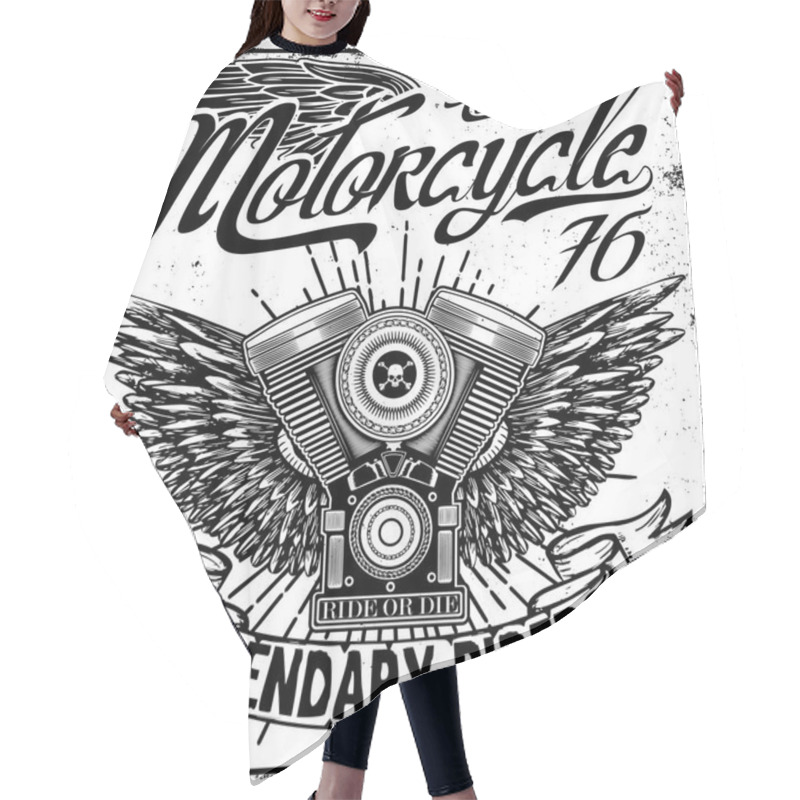 Personality  Motorcycle Tee Graphic Design Hair Cutting Cape