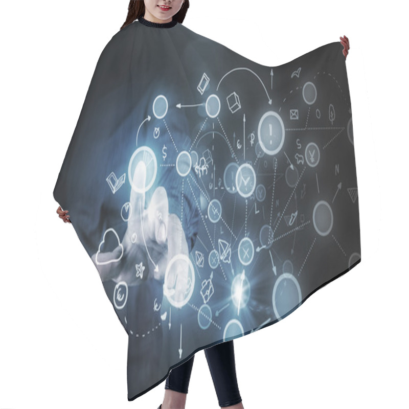 Personality  Networking Concept Hair Cutting Cape