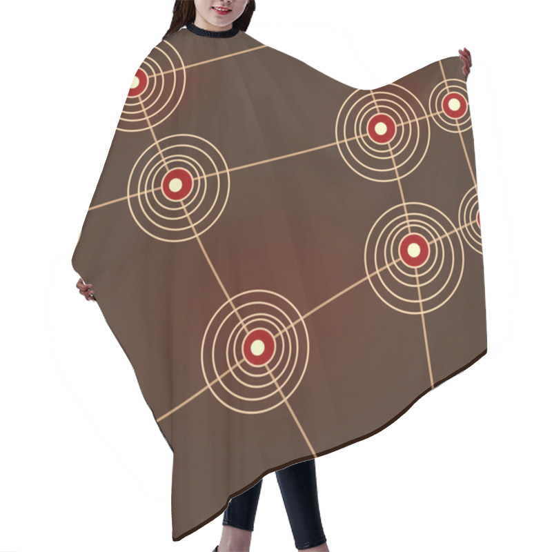 Personality  Seamless Lines And Circles Pattern Hair Cutting Cape