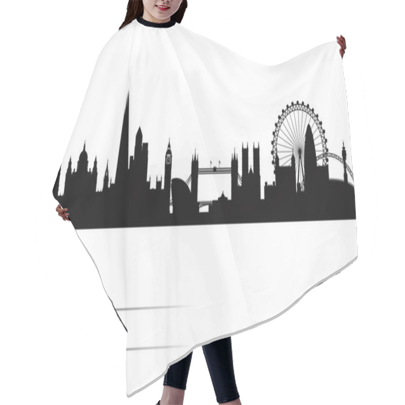 Personality  London City Skyline Silhouette Background Hair Cutting Cape