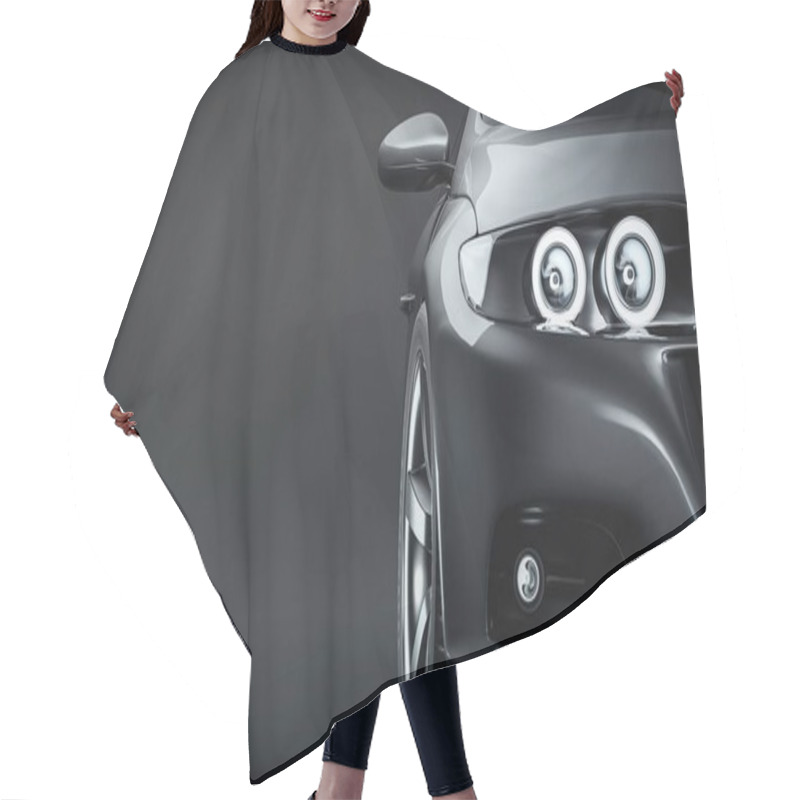 Personality  Black Sports Car. Hair Cutting Cape