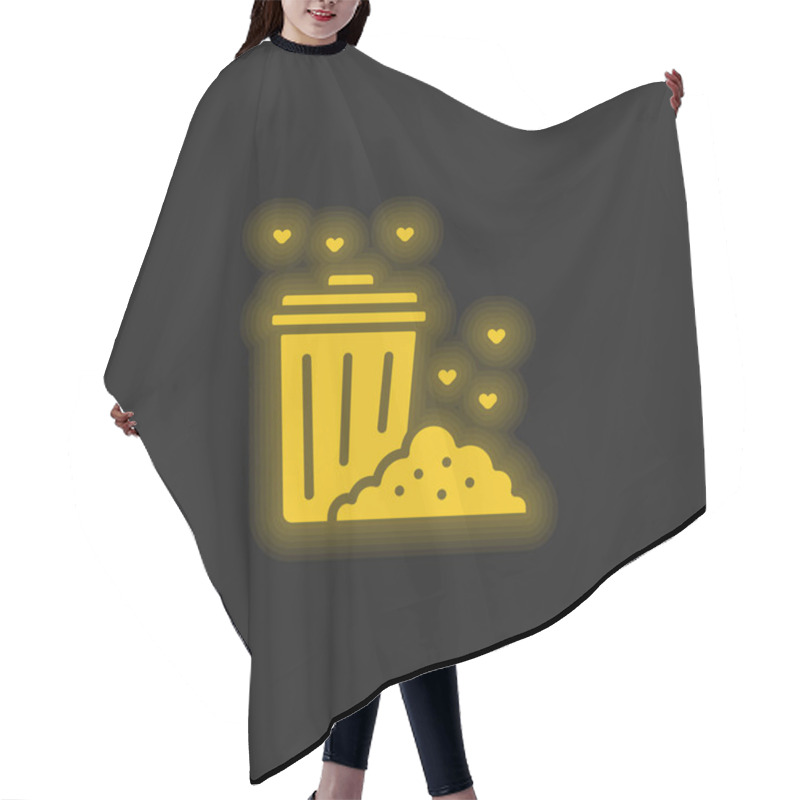 Personality  Bin Yellow Glowing Neon Icon Hair Cutting Cape