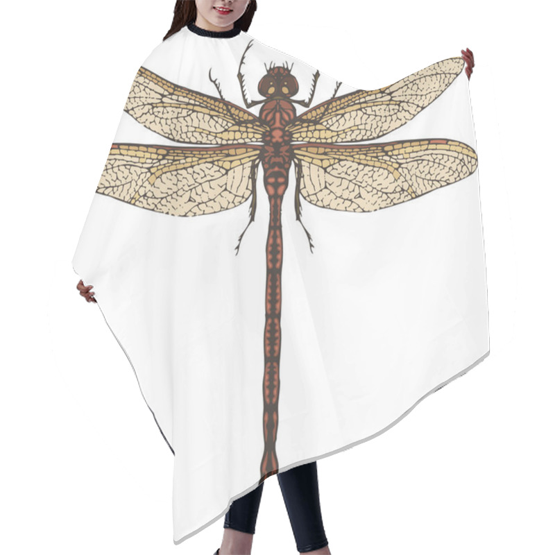 Personality  Realistic Dragonfly Close Up Top View Hair Cutting Cape