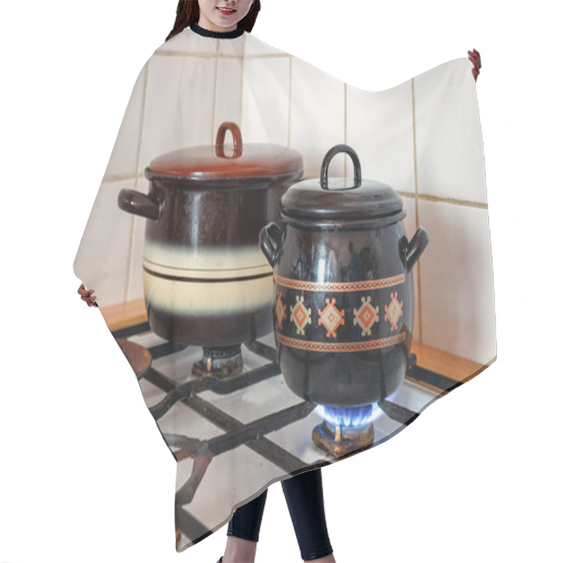 Personality  Gas Stove,  Cooking On Gas, Cooking. Hair Cutting Cape