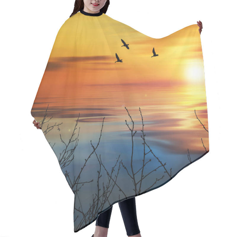 Personality  Beautiful Saturated Landscape Hair Cutting Cape