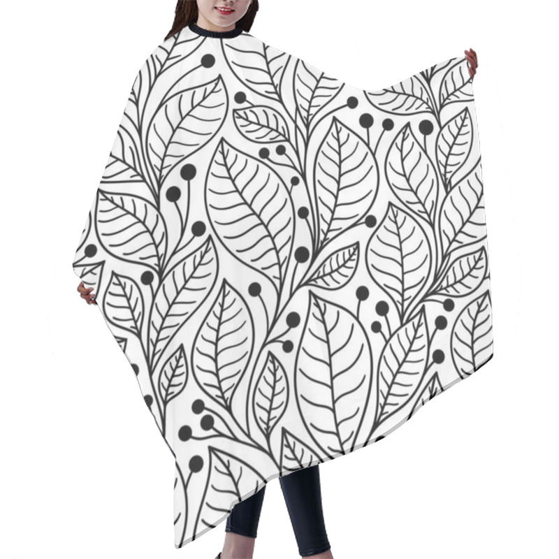 Personality  Seamless Pattern With Bay Leaves On Branches On A White Background In Vector Hair Cutting Cape