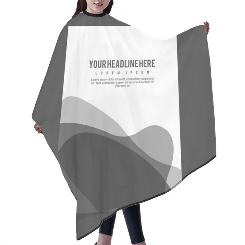 Personality  Black And White Template For Brochure Hair Cutting Cape