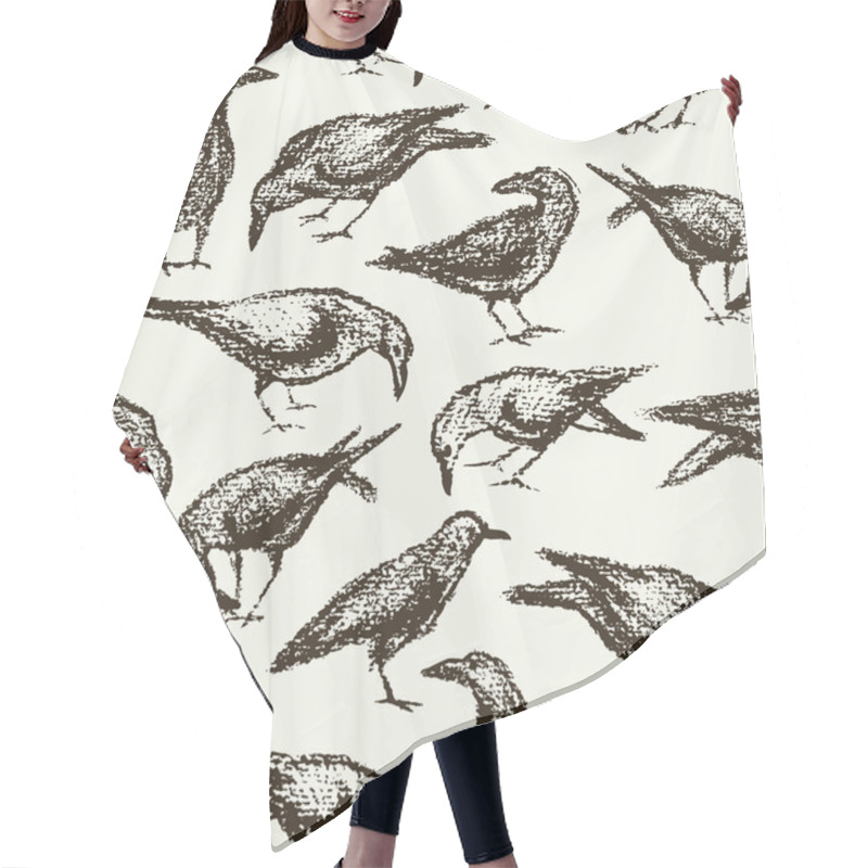 Personality  City Birds Pattern Hair Cutting Cape