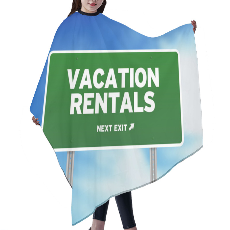 Personality  Green Road Sign - Vacation Rentals Hair Cutting Cape