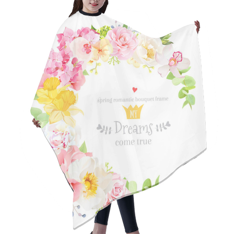 Personality  Sunny Spring Vector Design Round Frame Hair Cutting Cape