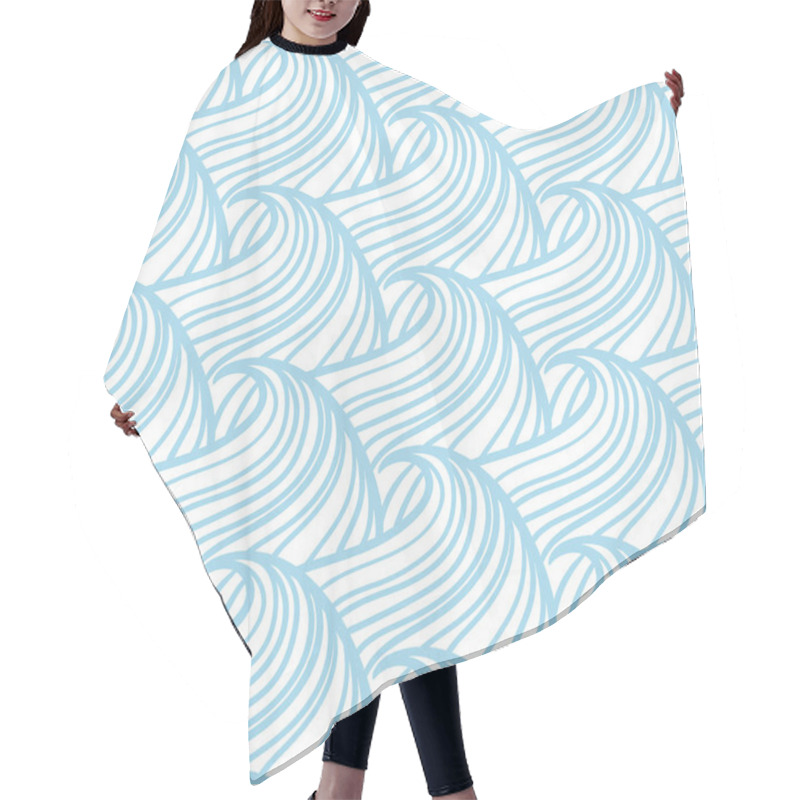 Personality  Waves Background, Abstract Seamless Pattern. Hair Cutting Cape