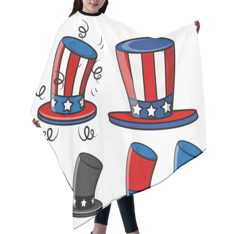 Personality  Uncle Sam Hats Set Hair Cutting Cape