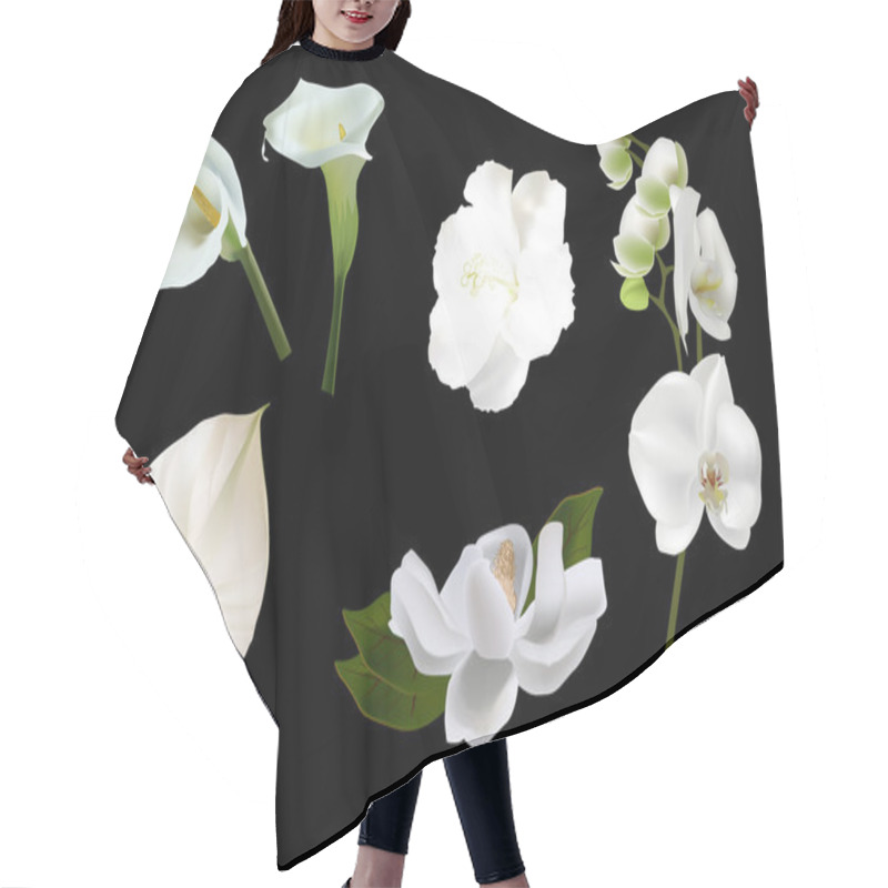 Personality  White Blooms Flowers Hair Cutting Cape