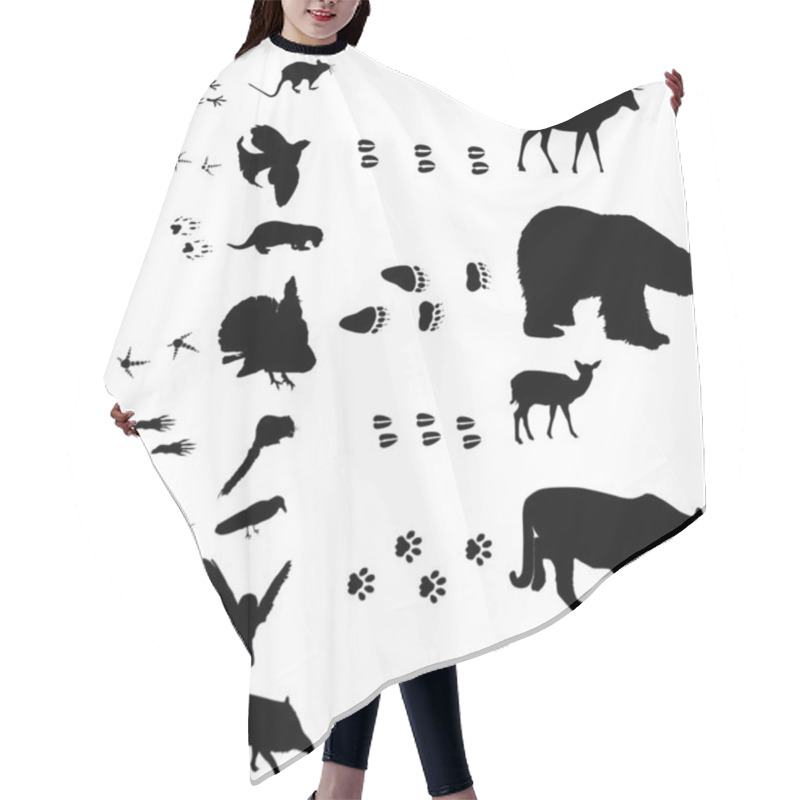 Personality  Birds And Animals With Tracks Hair Cutting Cape