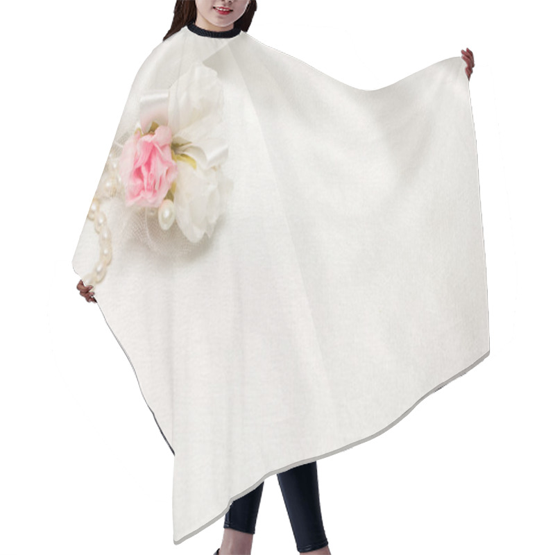 Personality  Textile Wedding Background With Pearls Hair Cutting Cape