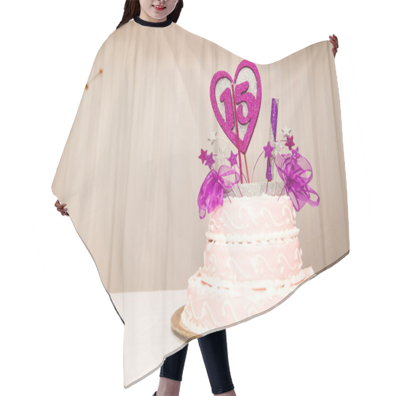 Personality  15 Years Birthday Party Cake Hair Cutting Cape