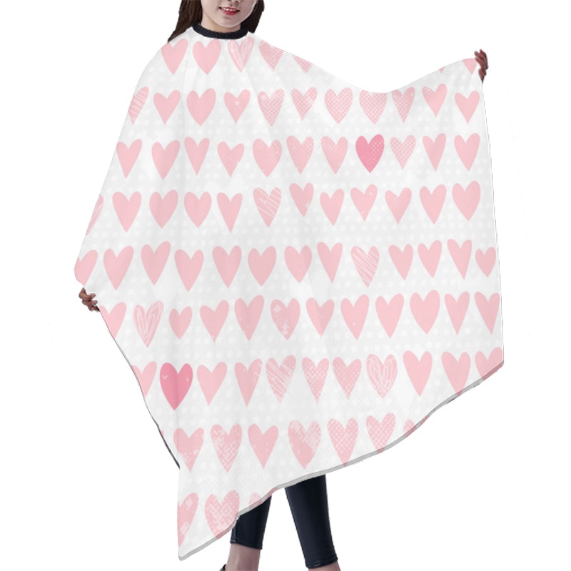 Personality  Romantic Seamless Pattern With Small Hand Drawn Hearts. Hair Cutting Cape