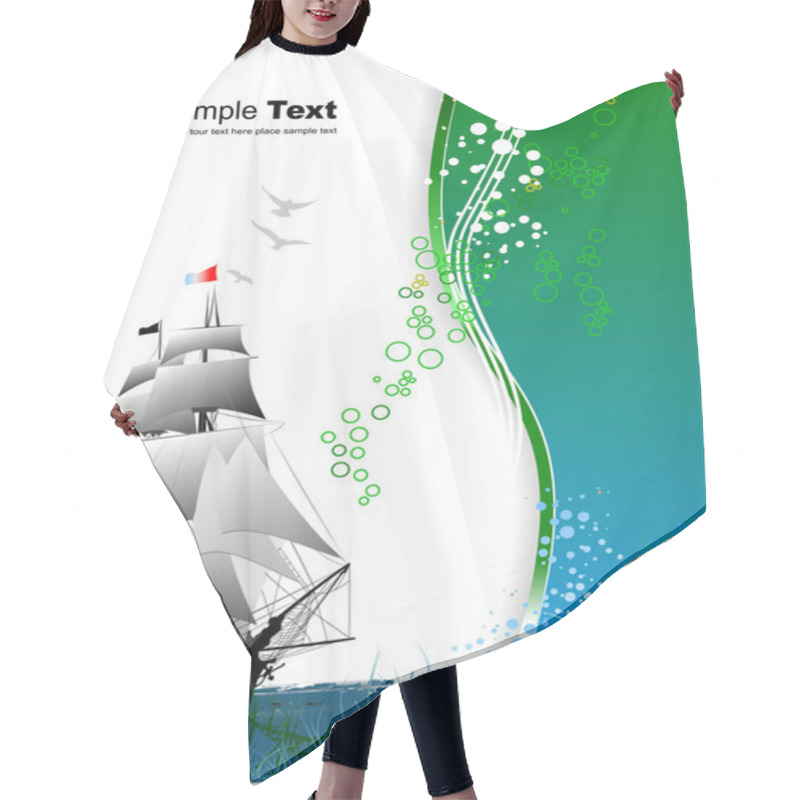 Personality  Cover For Brochure With Old Sailing Vess Hair Cutting Cape