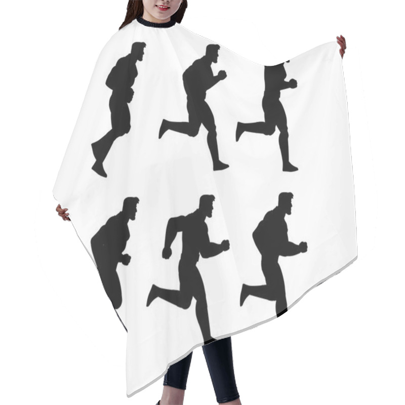 Personality  Running Man Silhouette Animation Sprite Hair Cutting Cape