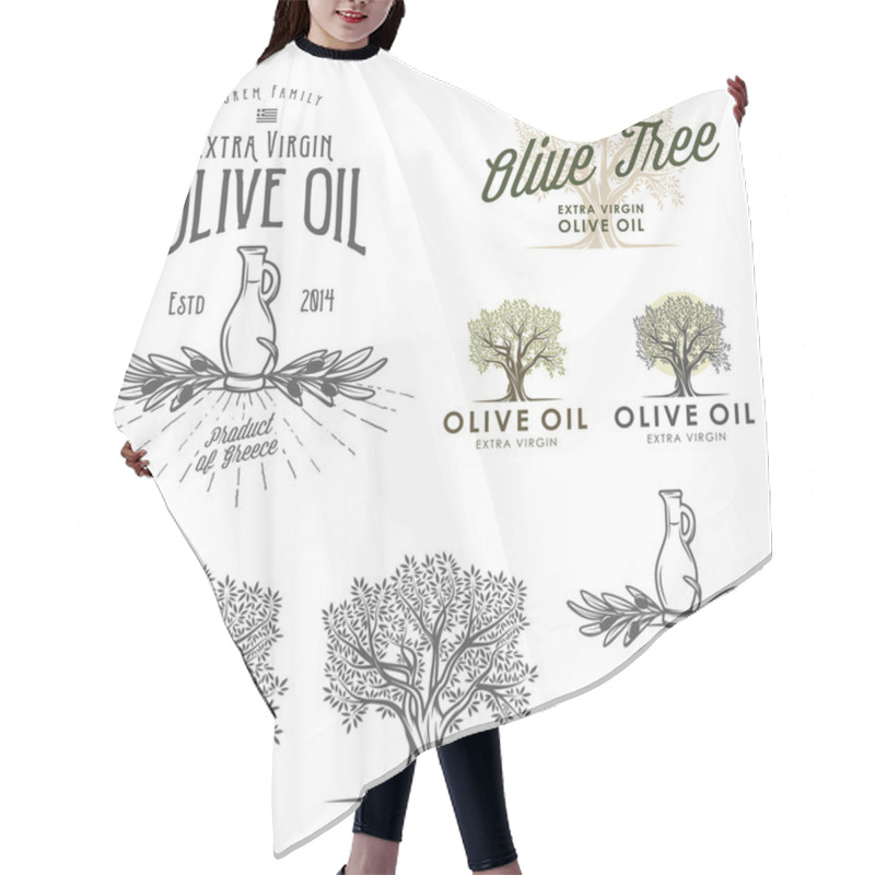 Personality  Olive Oil Labels And Design Elements Hair Cutting Cape