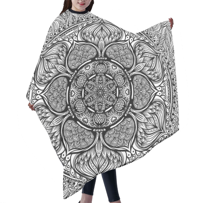 Personality  Vector Ornamental Mandala Inspired Ethnic Art, Patterned Indian  Hair Cutting Cape