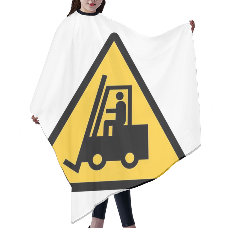 Personality  A Forklift Truck Sign On White Background Hair Cutting Cape