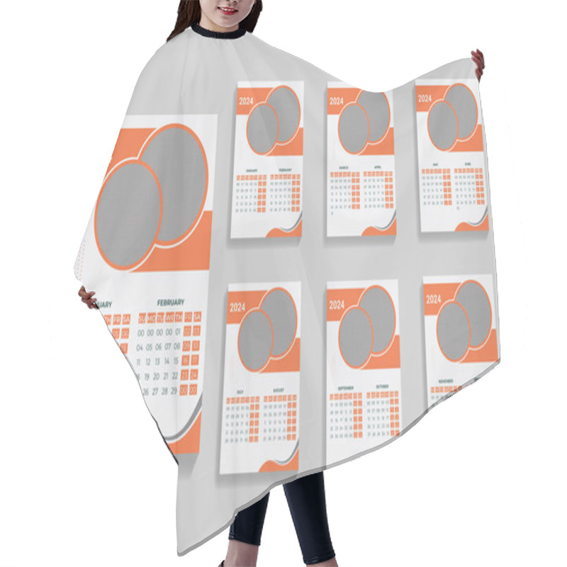 Personality  Unique Calendar Design Template Hair Cutting Cape