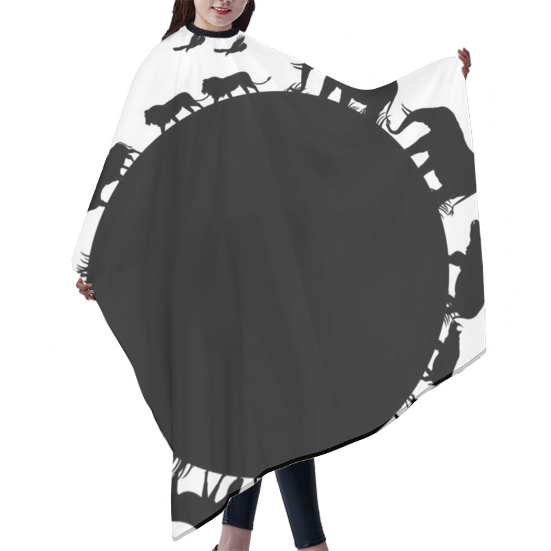 Personality  Animal Silhouette And World Hair Cutting Cape