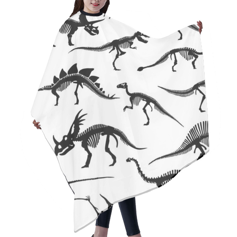 Personality  Different Dinosaur Skeletons Design Seamless Pattern Hair Cutting Cape