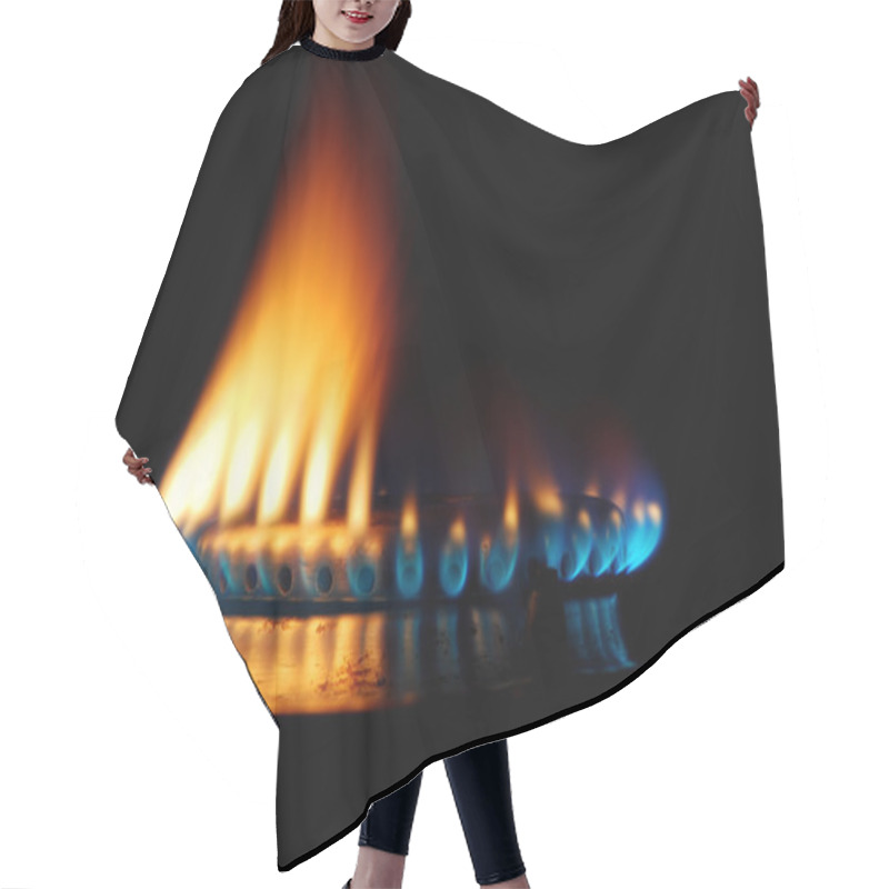 Personality  Gas Burning From A Kitchen Gas Stove Hair Cutting Cape