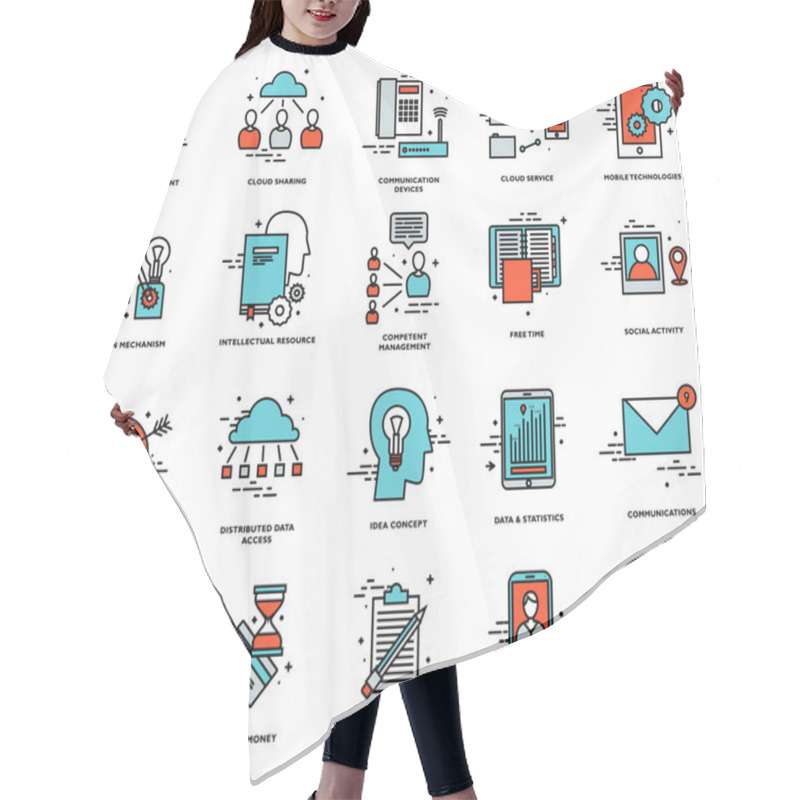 Personality   Icons Set,  Business Elements  Hair Cutting Cape