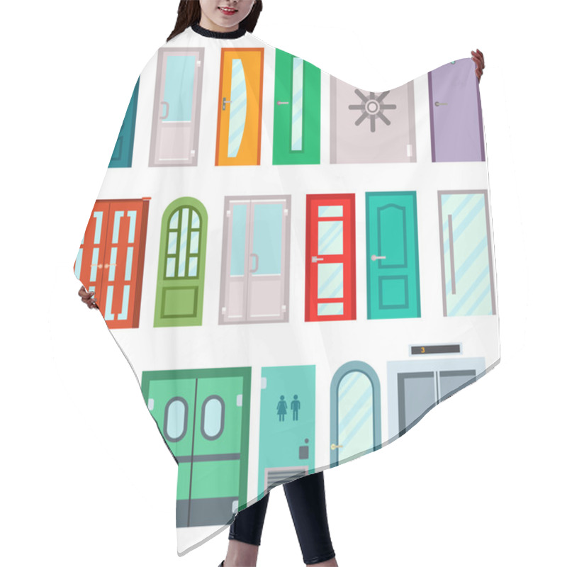 Personality  Doors Isolated Vector Illustration. Hair Cutting Cape