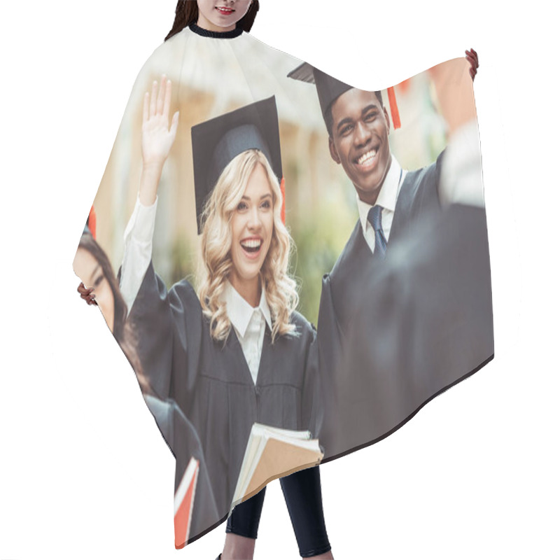 Personality  Students In Graduation Costumes Hair Cutting Cape